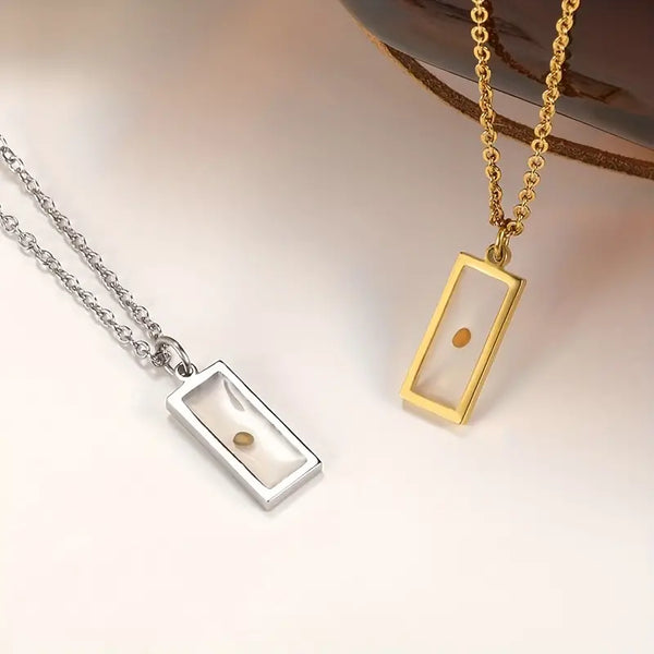 Mustard Seed Rectangle Necklace