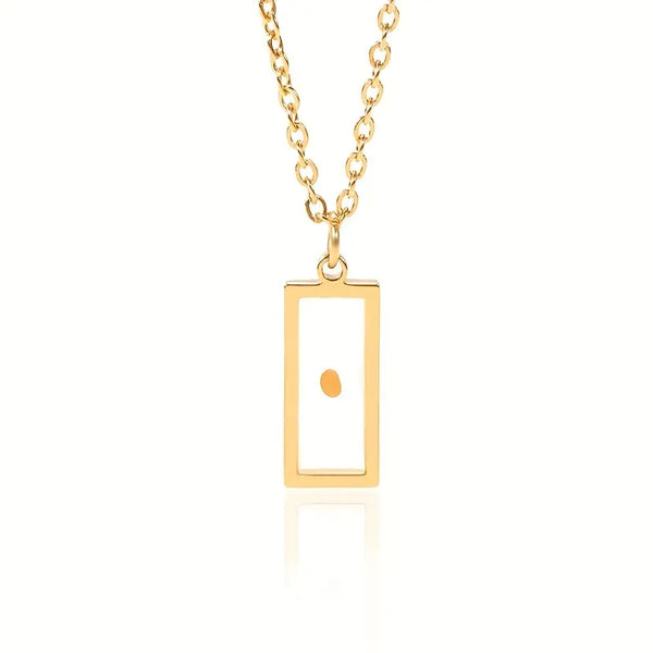 Mustard Seed Rectangle Necklace