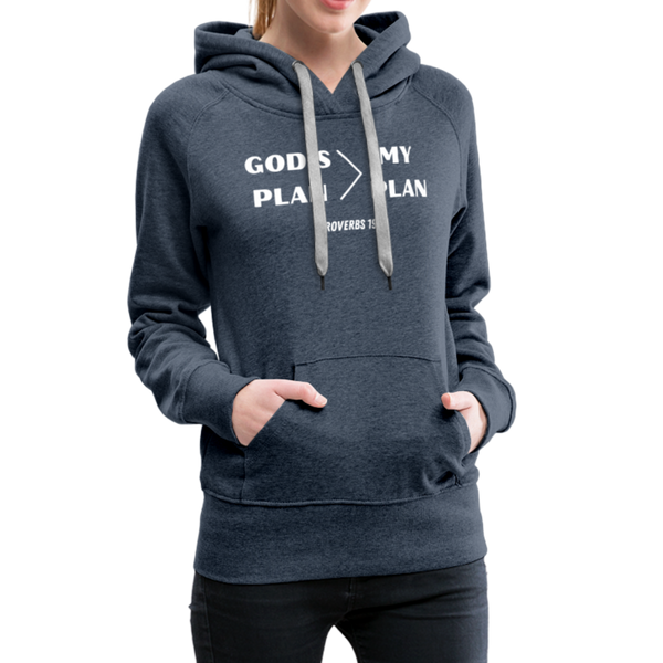 God's Plan > My Plan Woman's Hoodie - heather denim