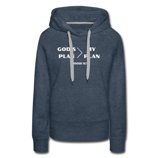 God's Plan > My Plan Woman's Hoodie - heather denim