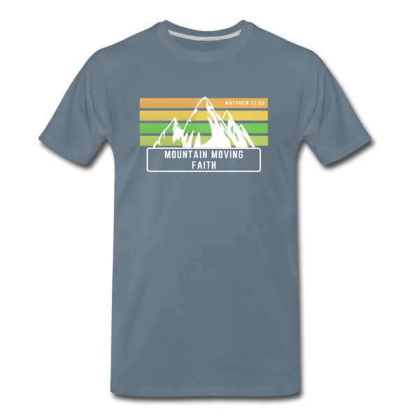 Mountain Moving Faith Men's T-Shirt - steel blue