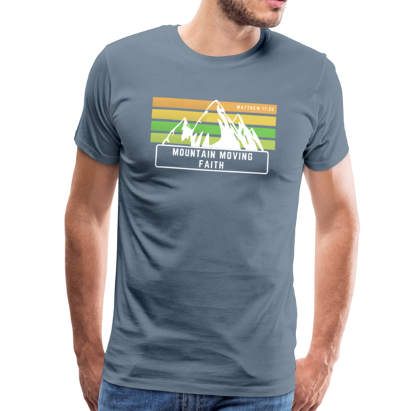 Mountain Moving Faith Men's T-Shirt - steel blue